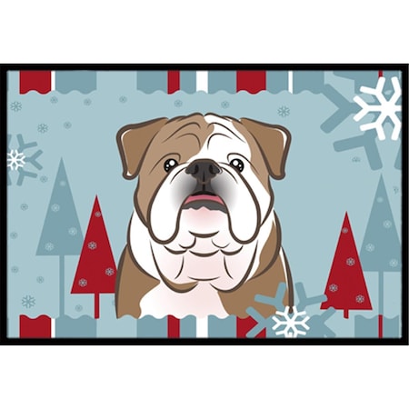Jensendistributionservices Winter Holiday English Bulldog Indoor & Outdoor Mat, 18 x 27 in. MI2556724